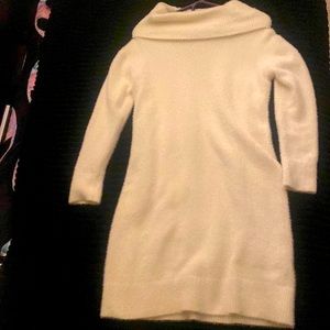 Banana Republic Eyelash Sweater Dress in White